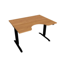  Hobis Motion Ergo elektromosan állítható magasságú íróasztal - 2 szegmensű, standard vezérléssel Szélesség: 120 cm, Szerkezet színe: fekete RAL 9005, Asztallap színe: égerfa íróasztal