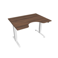  Hobis Motion Ergo elektromosan állítható magasságú íróasztal - 3 szegmensű, standard vezérléssel Szélesség: 120 cm, Szerkezet színe: fehér RAL 9016, Asztallap színe: diófa íróasztal