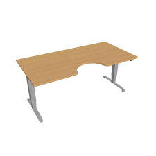  Hobis Motion Ergo elektromosan állítható magasságú íróasztal - 3 szegmensű, standard vezérléssel Szélesség: 180 cm, Szerkezet színe: szürke RAL 9006, Asztallap színe: bükkfa íróasztal
