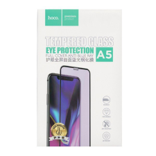 Hoco A5 képernyővédő üveg (3D full cover, íves, szél, kék fény elleni védelem, karcálló, 9H) FEKETE [Apple iPhone 11 Pro Max] mobiltelefon kellék
