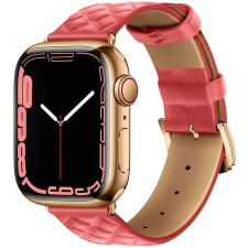 Hoco Apple Watch 1-6, SE (38 / 40 mm) / Watch 7-8 (41 mm), bőr pótszíj, gyémánt minta, Hoco WA18, rózsaszín okosóra kellék