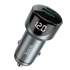 Hoco autós töltő USB QC3.0 + PD20W LED közúti z42 metálszürke mobiltelefon kellék