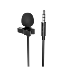 Hoco L14 mikrofon (3.5mm jack, LAVALIER csíptethető, zajszűrő, 200cm) FEKETE mikrofon