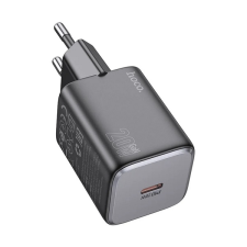 Hoco N40 USB-C Hálózati töltő - Fekete (20W) (N40 BLACK) mobiltelefon kellék