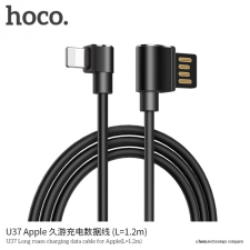 Hoco Roam töltő és szinkronizáló kábel Apple készülékekhez - 1m - fekete kábel és adapter