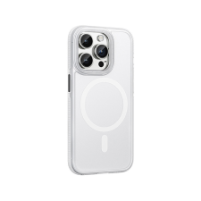 Hoco TPU áttetsző fehér színű Magsafe telefontok fehér kerettel iPhone 15 Pro Max 6.7 col Hoco AS2 Lord tok és táska