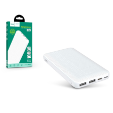 Hoco Univerzális hordozható, asztali akkumulátor töltő - HOCO J48 Nimbe Power Bank - 2xUSB+microUSB+Type-C - 10.000 mAh - white power bank