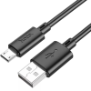 Hoco USB töltő- és adatkábel, microUSB, 100 cm, 2400 mA, gyorstöltés, PD, QC, Hoco X88 Gratified, fekete