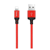 Hoco X14 adatátviteli kábel és töltő (USB - lightning 8pin, gyorstöltés támogatás, 100cm, cipőfűző minta) PIROS Apple iPhone 12 Pro Max, Apple IPAD 2, Apple IPAD Pro 11 (2018), Apple IPAD,