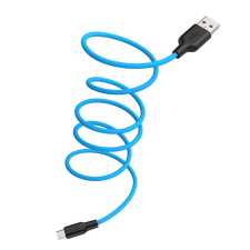 Hoco X21 Szilikon töltokábel Micro USB 1m, kék kábel és adapter