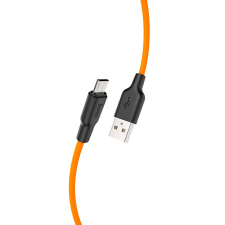 Hoco x21 szilikon töltokábel micro usb 1m, narancssárga kábel és adapter