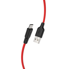  HOCO X21 Szilikon töltokábel Micro USB 1m, piros kábel és adapter
