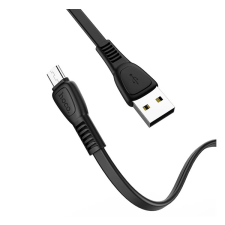 Hoco x40 adatkábel (usb - microusb, 100cm, törésgátló, lapos kábel) fekete x40_m_b kábel és adapter