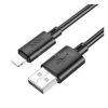 Hoco X88 adatkábel (USB - lightning, 2.4A, gyorstöltő, 100cm) FEKETE (HOCO_X88_UL_B)