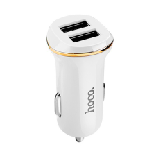 Hoco Z1 autós töltő 2 USB aljzat (5V / 2100mA, gyorstöltés támogatás) FEHÉR (Z1_W) (Z1_W) mobiltelefon kellék