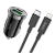 Hoco Z44 autós töltő USB / Type-C aljzat (5V / 3000 mA, PD gyorstöltés tám. + Type-C - lightning 8pin kábel) FEKETE Apple IPAD 2, Apple iPhone 5, Apple iPhone 5S, Apple iPhone 5C, Apple IPAD mi
