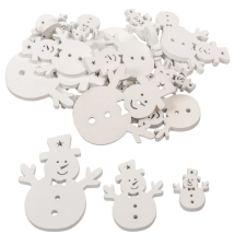  Hóember fa fehér 3-5-7 cm 20 db-os dekorációs kellék