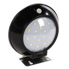 HOFF LED napelemes lámpa 8W, hideg fény - 6000 K, mozgásérzékelővel, fekete kültéri világítás