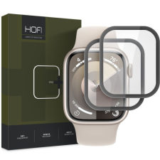 Hofi Hybrid 2x üvegfólia Apple Watch 7 / 8 / 9 41mm, fekete okosóra kellék