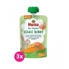 Holle 3x HOLLE Veggie Bunny Bio pyré mrkva, sladké zemiaky a hrášok, 100 g (6 m+)