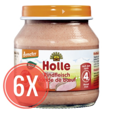 Holle Bio bébiétel, Marhahús MEGA PACK, 6x125g (4 hónapos kortól) bébiétel
