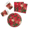 Holly Poinsettia, Karácsonyi party szett 36 db-os 23 cm-es tányérral