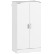 HomCom cipősszekrény 6 állítható polccal, fából, 55x35x108 cm, fehér bútor