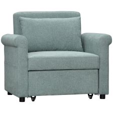 HomCom Egyszemélyes ágyas fotel állítható háttámlával, 4 zöld pozícióban bútor