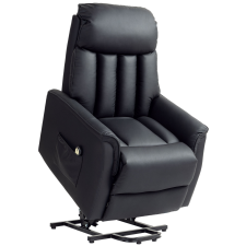 HomCom Elektromos Fotel Összecsukható Akár 145°-ban, Ökobőrből, Távirányítóval, 80x94x104 cm, Fekete bútor