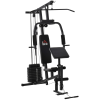 HomCom Fitness állomás, acél-PU, 148x108x207 cm, fekete