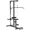 HomCom Fitness állomás, Homcom, acél/PVC, pad és állítható kábel, 107 x 120 x 190 cm, fekete