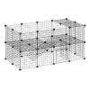 HomCom PawHut ketrec kisállatoknak, acél és ABS, fekete,146x73x73 cm