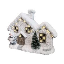 Home by Somogyi Home LED-es kerámia figura, házikó (KDC 33) karácsonyi dekoráció