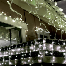 Home by Somogyi KKF 308/WH jégcsap fényfüggöny, 5 + 10 m, 300 LED, 8 programos, hideg fehér karácsonyfa izzósor