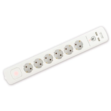 Home by Somogyi Túlfeszültség védett elosztó, 6 aljzat, USB hosszabbító, elosztó