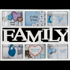 Home Decor FAMILY KÉPKERET 6 FOTÓHOZ 46X33,5CM FEHÉR MŰANYAG fényképkeret