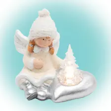 Home Home KDC 13 Kerámia figura, angyal világító fenyővel karácsonyi dekoráció
