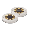 Home Home MX626WW napelemes kerti lámpa, 2 db-os szett, 8 db melegfehér LED, akkumulátor, acél és műanyag