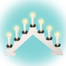  Home KAD 03 gyertyapiramis, 7 db izzó, fehér festett fa, L7D karácsonyfa izzósor