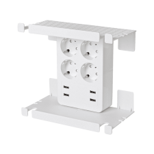 Home NV 4 USB aljzat, elosztó, tálcákkal, fali csatlakozóaljzatba, fehér hosszabbító, elosztó