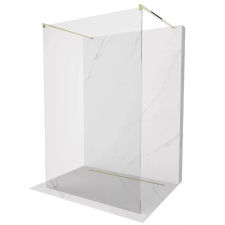 homedepo Arlo Light Gold Szabadonálló Walk-In zuhanyfal, 80x200 cm, 8 mm vastag vízlepergető biztonsági üveggel, 200 cm magas, két arany távtartóval kád, zuhanykabin