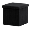 HOMEPRO AUTRONIC Tárolós puff, fekete kordbársony, 38×38×38 cm