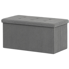 HOMEPRO AUTRONIC Tárolós puff, szürke kordbársony, 37×77×38 cm bútor
