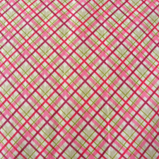 HomeTextiles DIA, átlós, pink-zöld kockás loneta lakástextil, dekorvászon méteráru