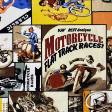 HomeTextiles MOTORCYCLE, retro motor, vespa, bicikli mintás lakástextil méteráru