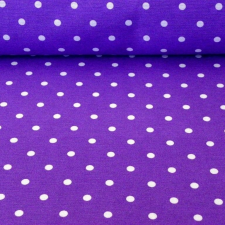HomeTextiles NOA, pöttyös mintás lakástextil dekorvászon, lila méteráru