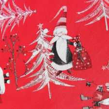 HomeTextiles SANTA, karácsonyi lakástextil dekorációs anyag, piros karácsonyi textilia