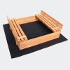 Homokozó fedéllel 2 paddal 98x98x21 cm lucfenyő 51063
