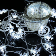  Hópehely LED fényfüzér 10xLED 2m 6500K Karácsonyi LVT karácsonyfa izzósor