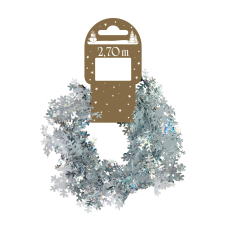  Hópelyhes girland fehér/ezüstszínű 270 cm karácsonyfadísz